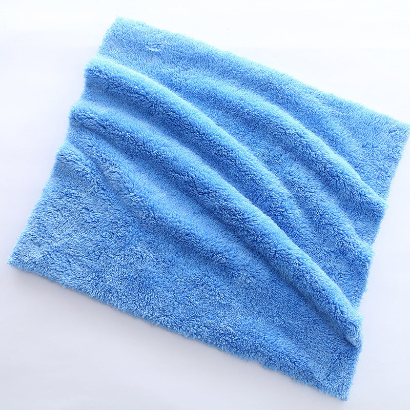 Coral-colored velvet car towel