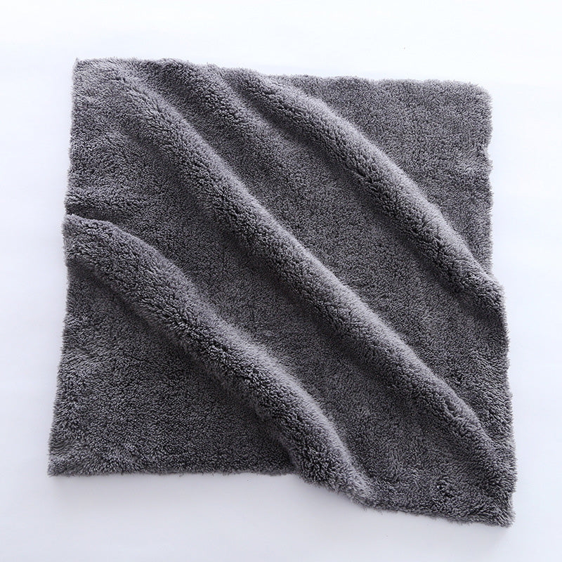 Coral-colored velvet car towel