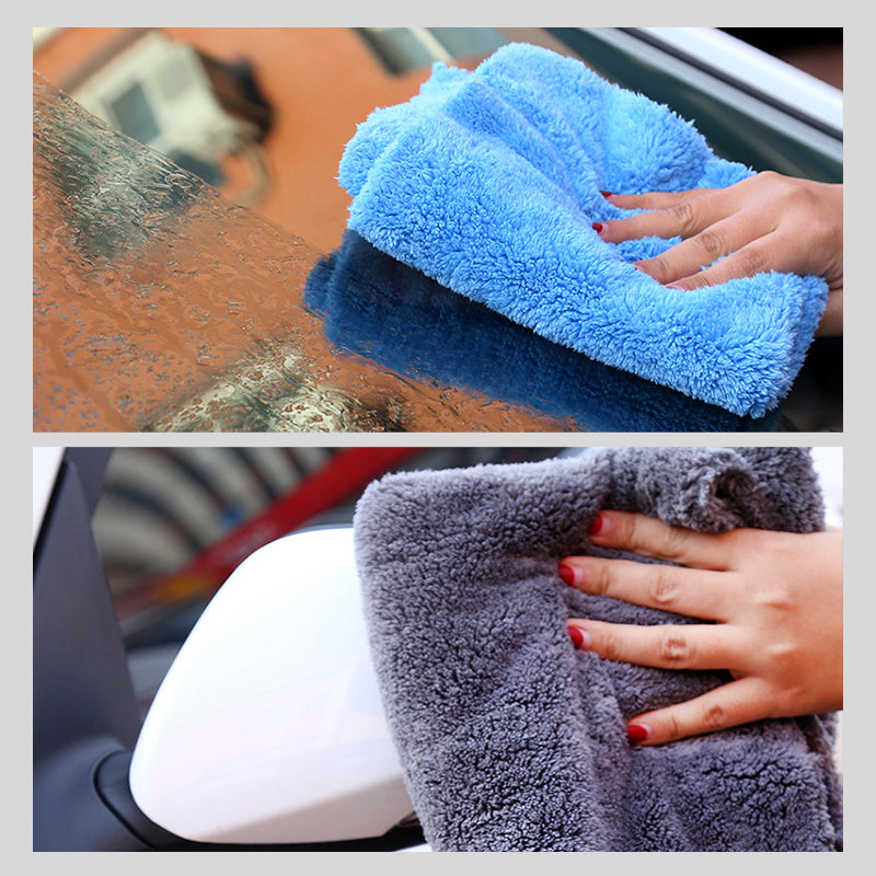 Coral-colored velvet car towel