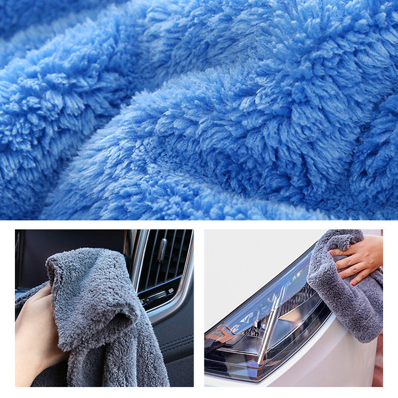 Coral-colored velvet car towel
