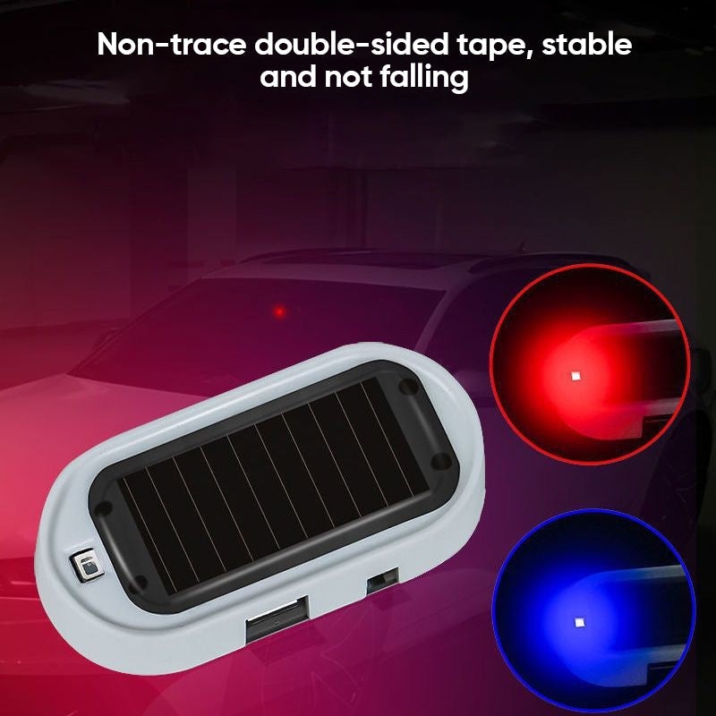 Solar powered car alarm warning light