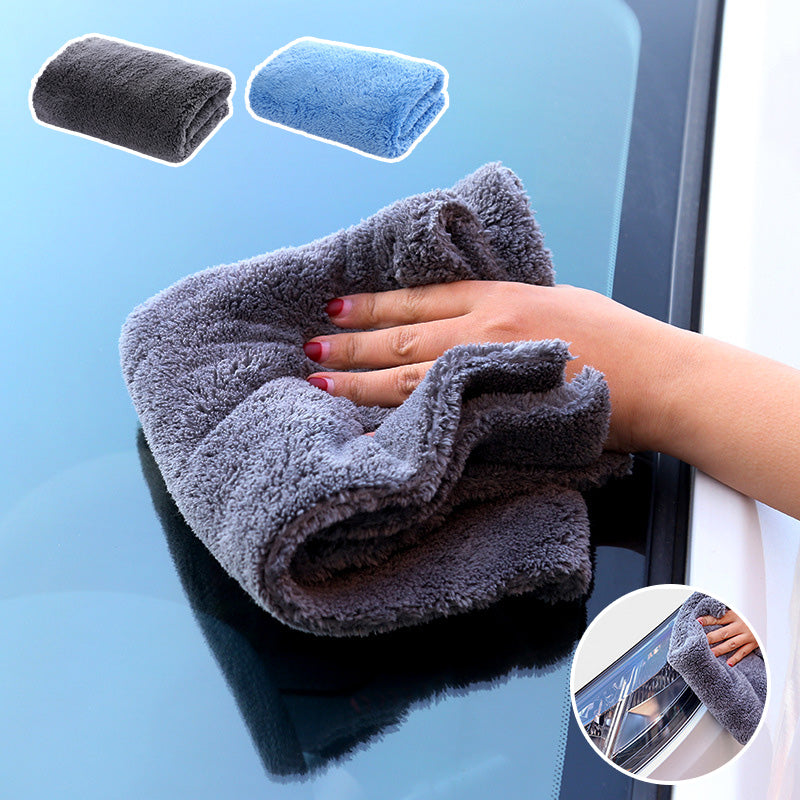 Coral-colored velvet car towel