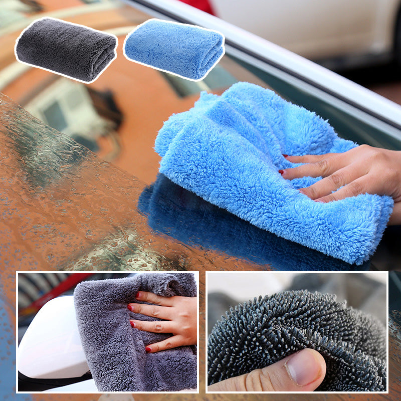 Coral-colored velvet car towel