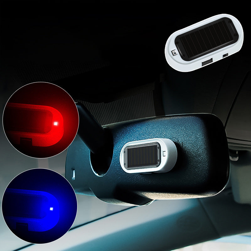 Solar powered car alarm warning light