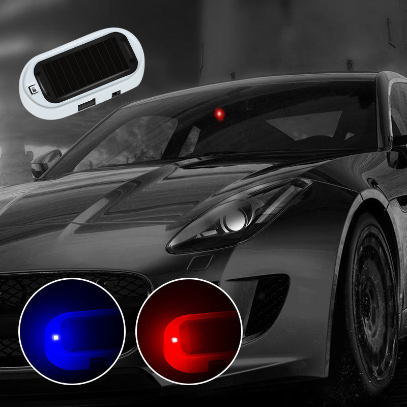 Solar powered car alarm warning light