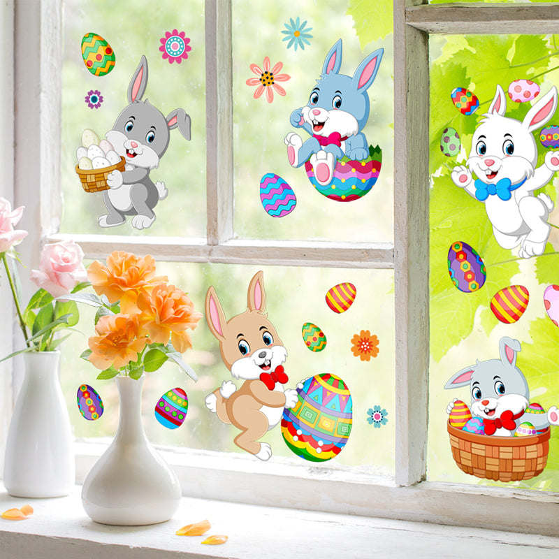 Bunny Egg Window Wall Sticker for Home Decoration (2 pcs)
