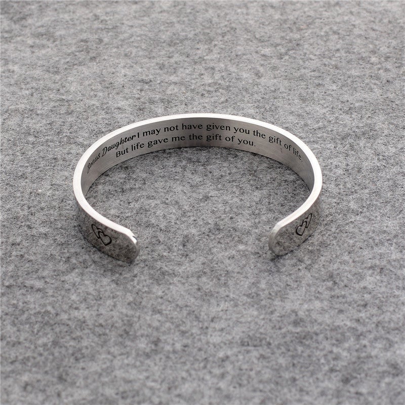 Gift To My Bonus Daughter - I Love You Lettering Bracelet