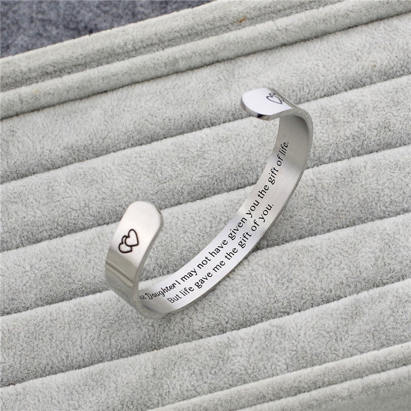 Gift To My Bonus Daughter - I Love You Lettering Bracelet