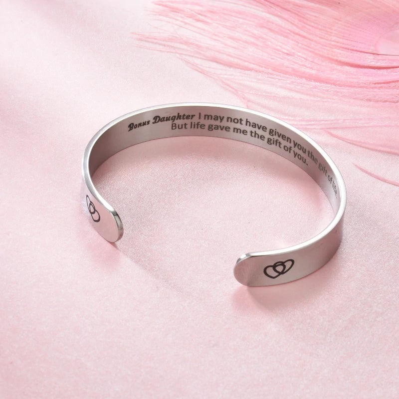 Gift To My Bonus Daughter - I Love You Lettering Bracelet