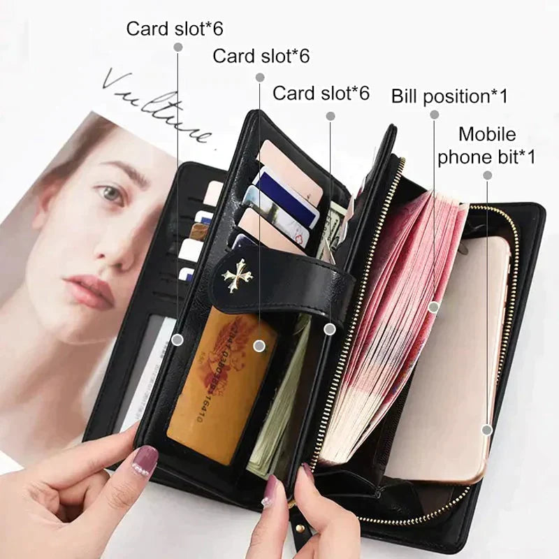 Women's Multifunction Wallet Zipper Handbag
