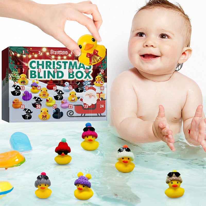 Christmas Advent Calendar 2023 - 24 Days Countdown Calendar Rubber Duckies Toy & Gift for Kids