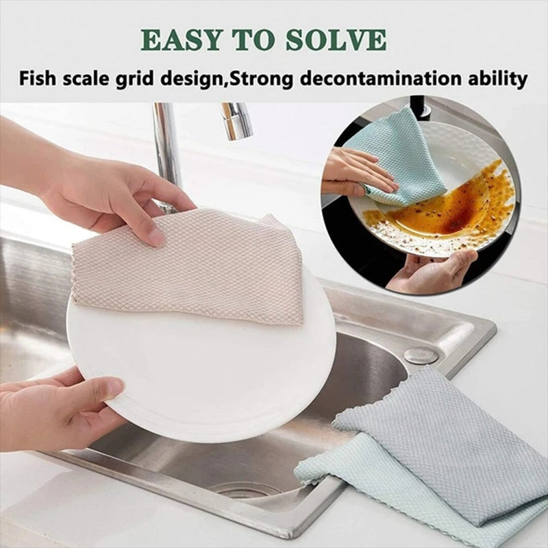Fish Scale Microfiber Polishing Cleaning Cloth