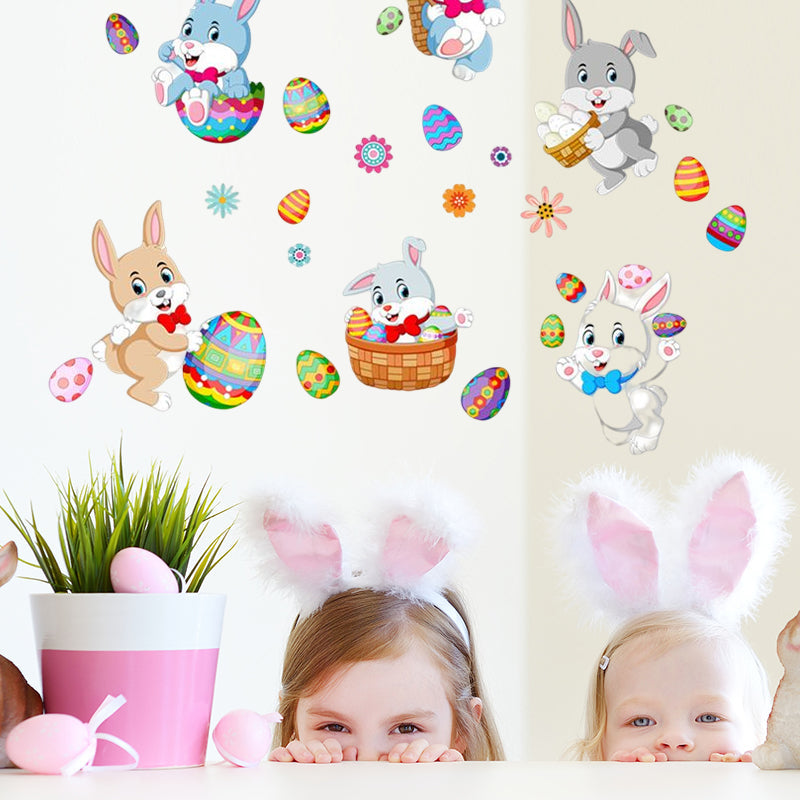 Bunny Egg Window Wall Sticker for Home Decoration (2 pcs)