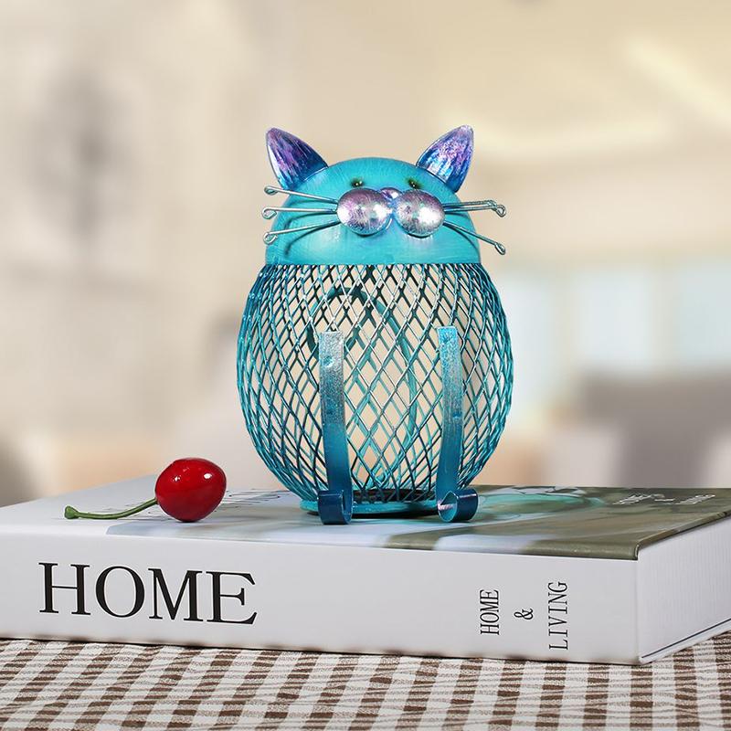 Artistic Blue Kitty Money Bank