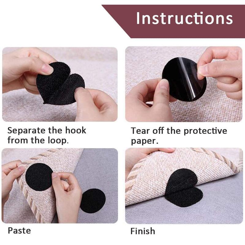 Double-sided Hook Loop Dots Non-slip Fixing Sticker (5 Pairs / Set)