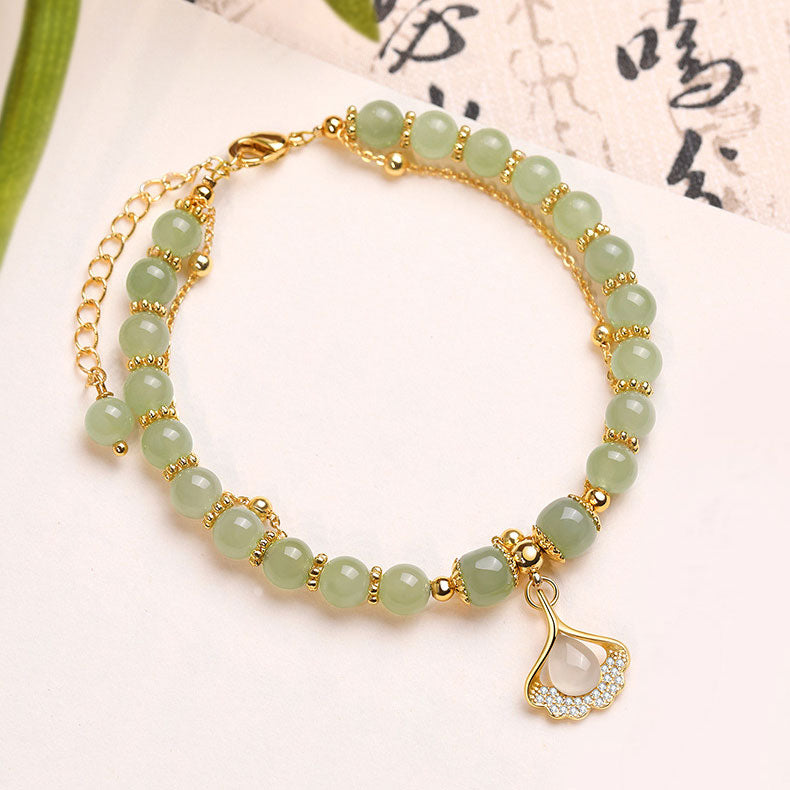 Lucky WADA Jade Bracelet - Gold Leaf, Mermaid, Peanut
