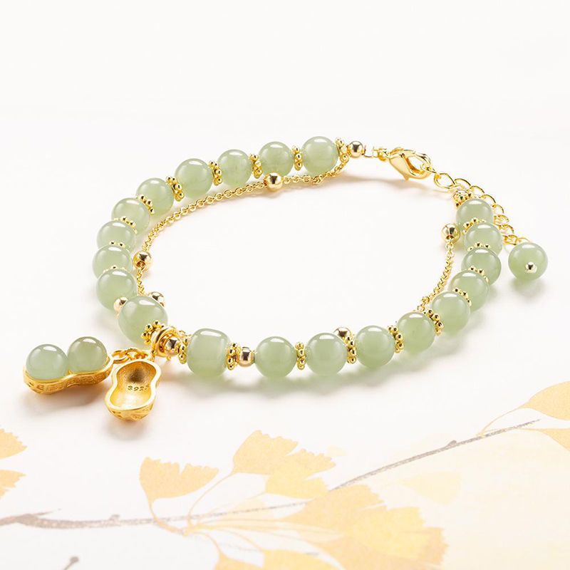 Lucky WADA Jade Bracelet - Gold Leaf, Mermaid, Peanut