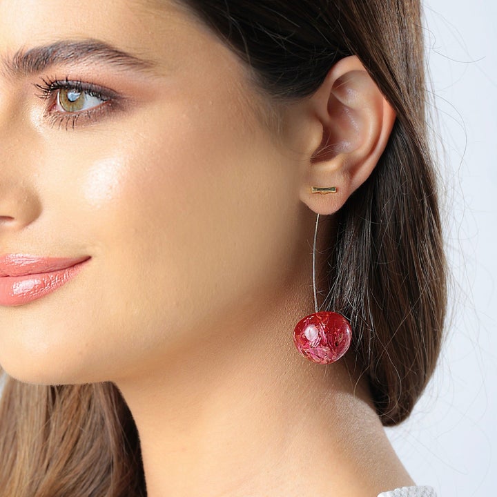 Celia Pink/Rouge Cherry Earrings