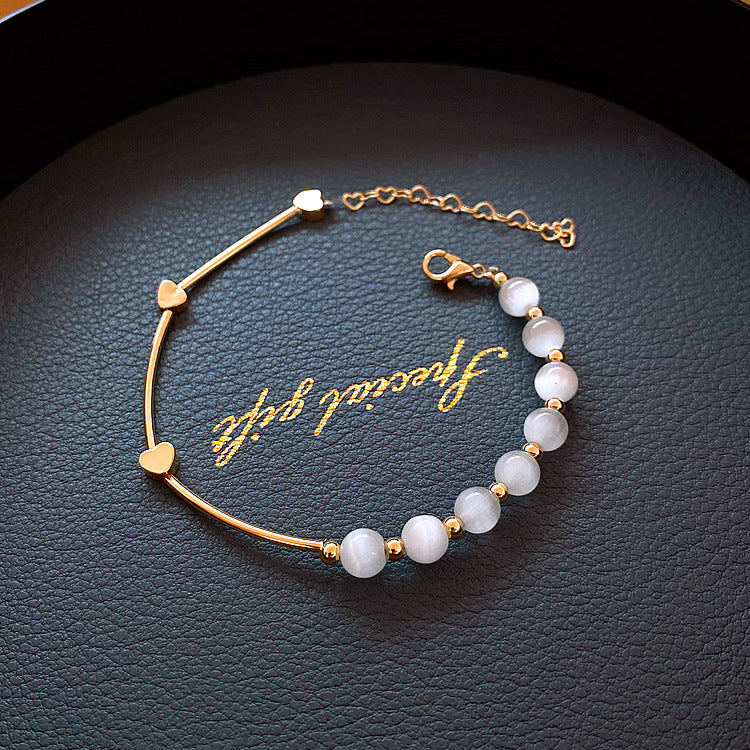 Gold Plated Opal Baroque Pearl Bracelet