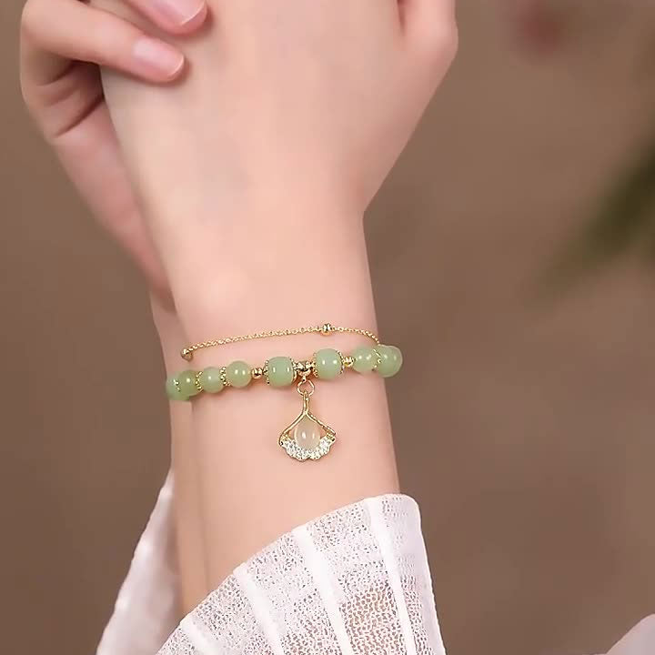 Lucky WADA Jade Bracelet - Gold Leaf, Mermaid, Peanut