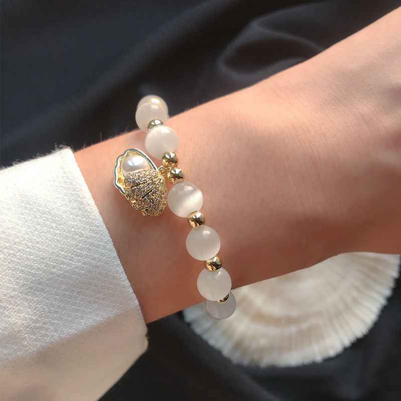 Gold Plated Opal Baroque Pearl Bracelet