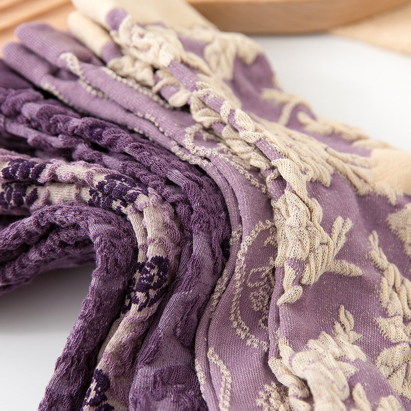 5 Pairs Women's Purple Vintage Floral Cotton Socks