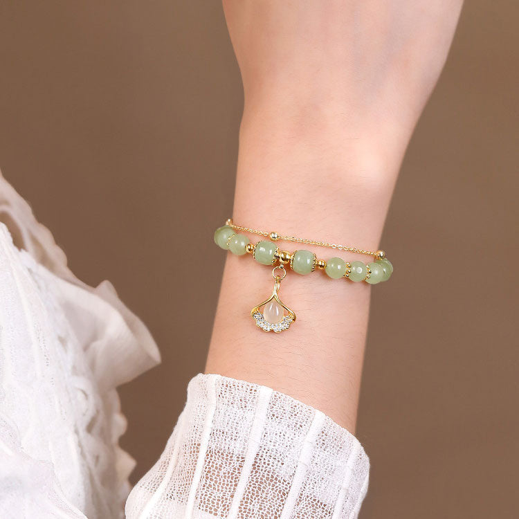 Lucky WADA Jade Bracelet - Gold Leaf, Mermaid, Peanut