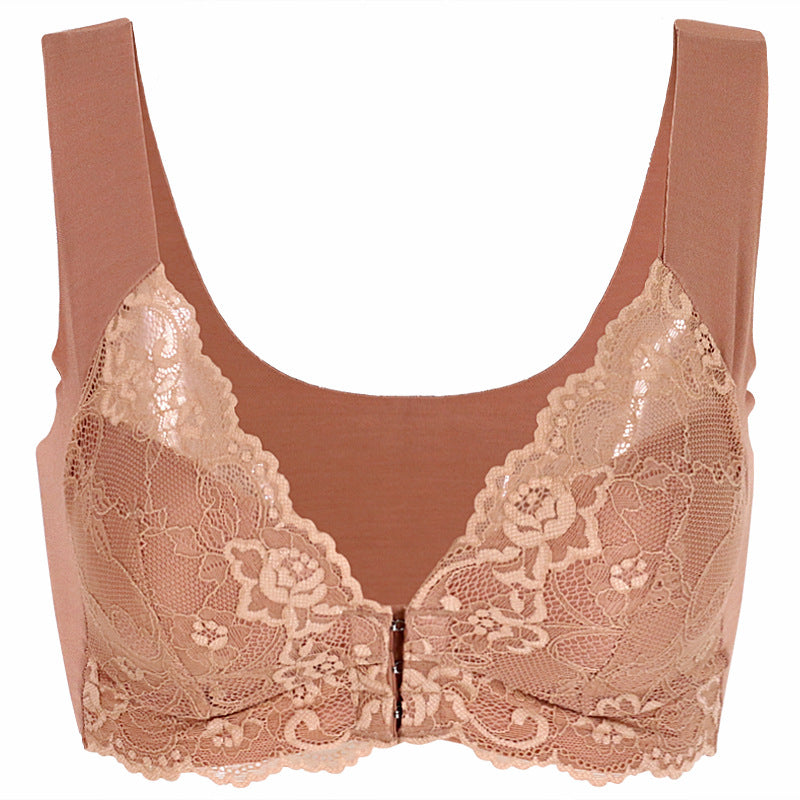 Women's Plus Size Front Fastening Lace Bra