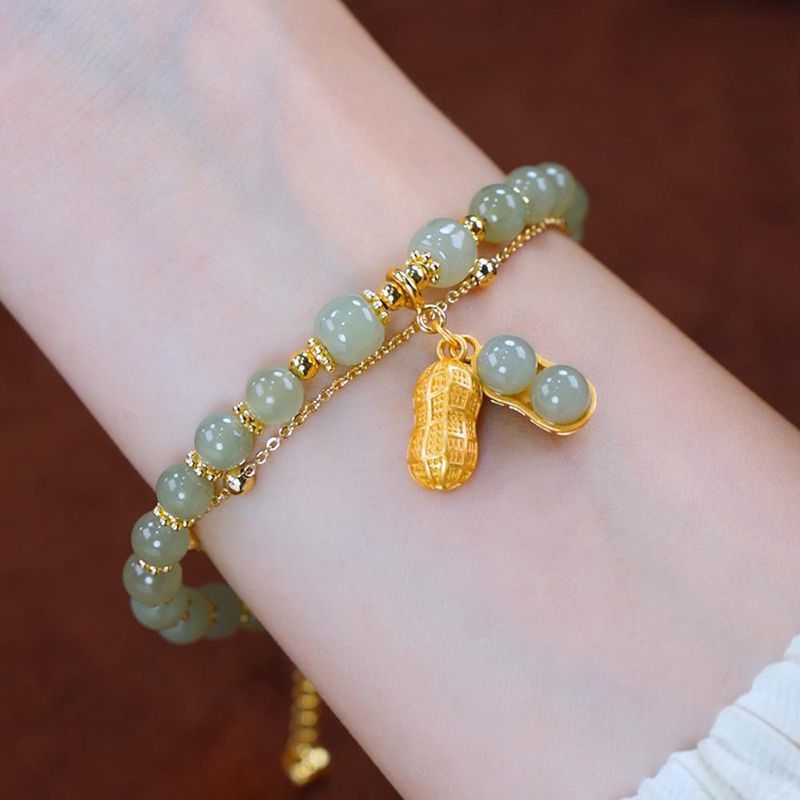 Lucky WADA Jade Bracelet - Gold Leaf, Mermaid, Peanut