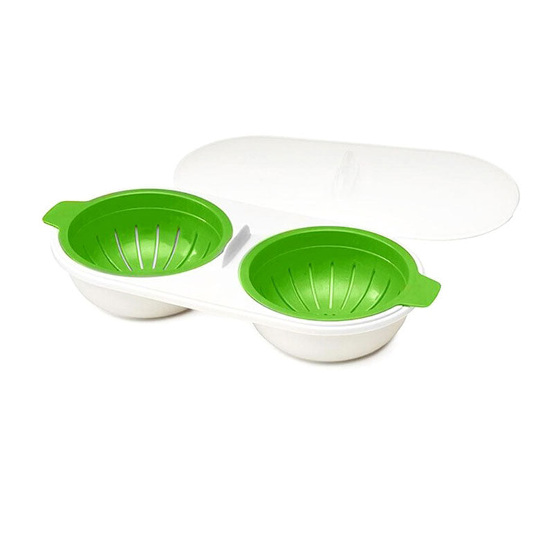 Microwave Egg Poacher Food Grade, 2-Cup Portable Egg Cooker