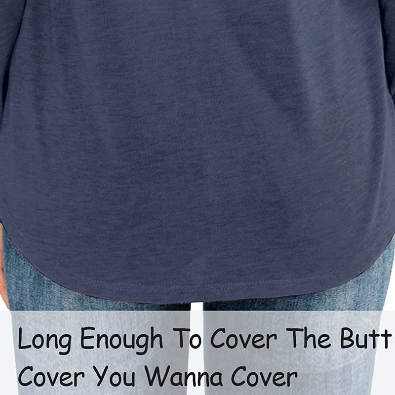 Women's Long Sleeve Pullover with Buttons Down Casual Loose T-Shirt Tops