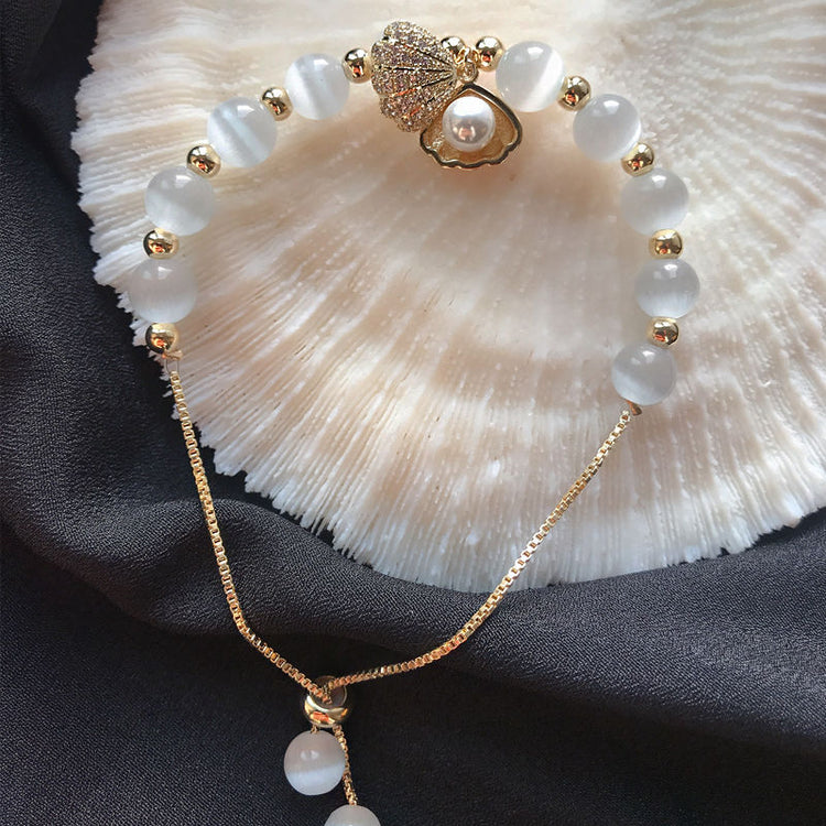 Gold Plated Opal Baroque Pearl Bracelet