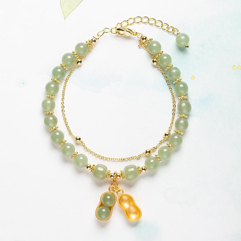 Lucky WADA Jade Bracelet - Gold Leaf, Mermaid, Peanut