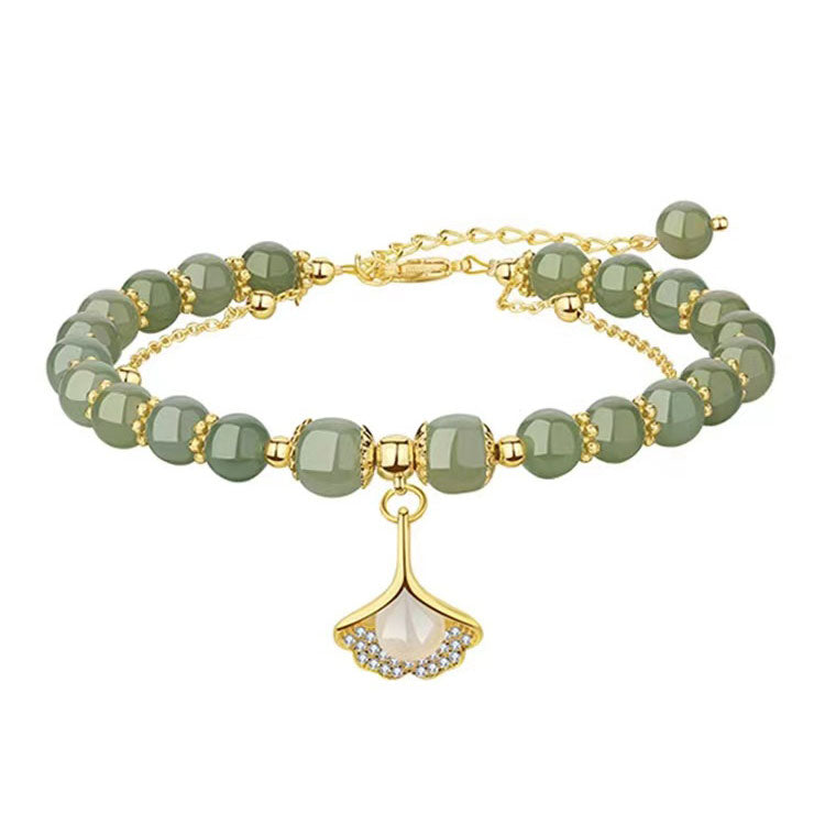 Lucky WADA Jade Bracelet - Gold Leaf, Mermaid, Peanut