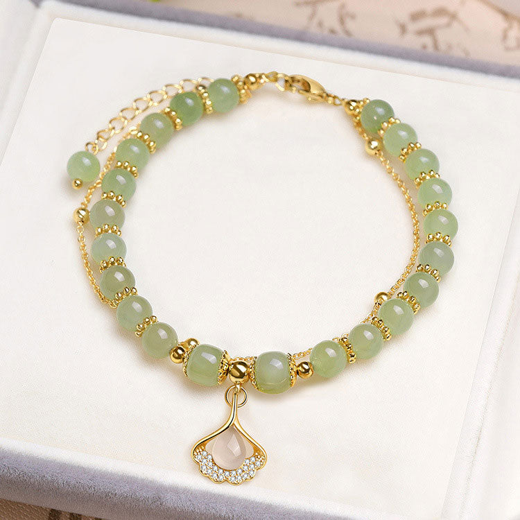 Lucky WADA Jade Bracelet - Gold Leaf, Mermaid, Peanut