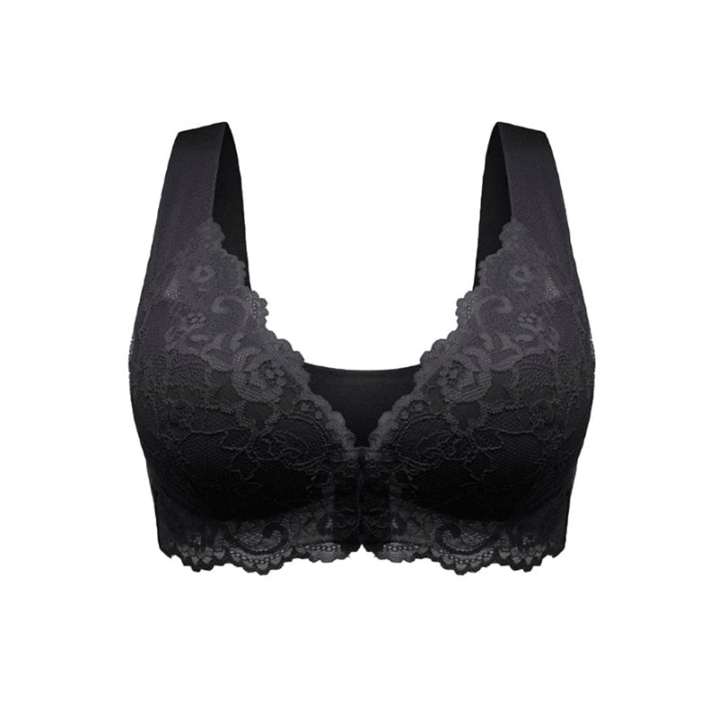 Women's Plus Size Front Fastening Lace Bra