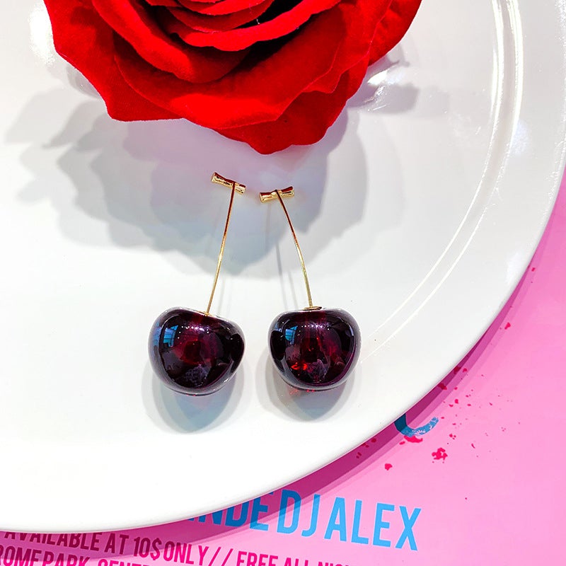 Celia Pink/Rouge Cherry Earrings