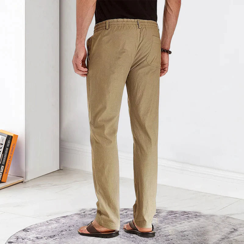 Men's Casual Pants Elastic Waist Drawstring Cargo Trousers