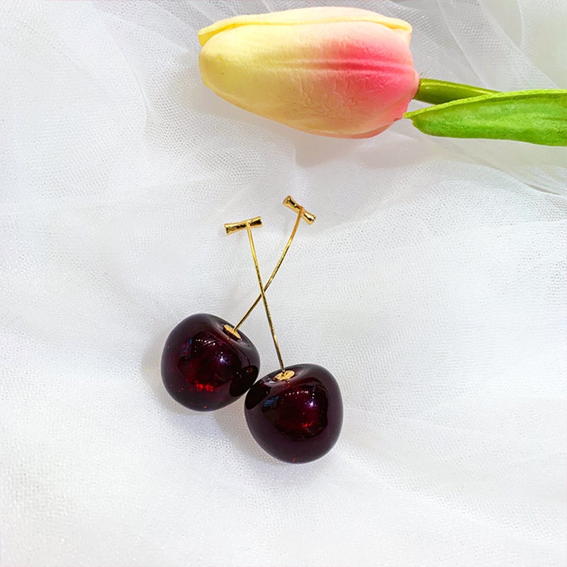 Celia Pink/Rouge Cherry Earrings