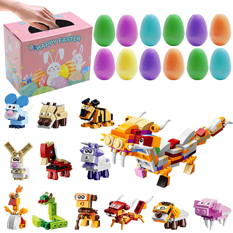 12/24 PCS Wind Up Toy Prefilled Easter Eggs for Kids Easter Basket Stuffers