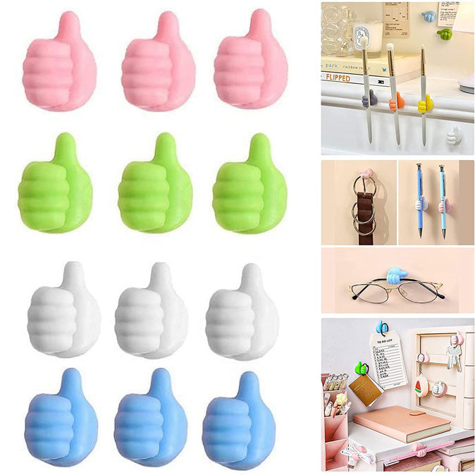 Creative Self-Adhesive Thumb-up Shape Wall Hooks, Adhesive Small Hand Hooks