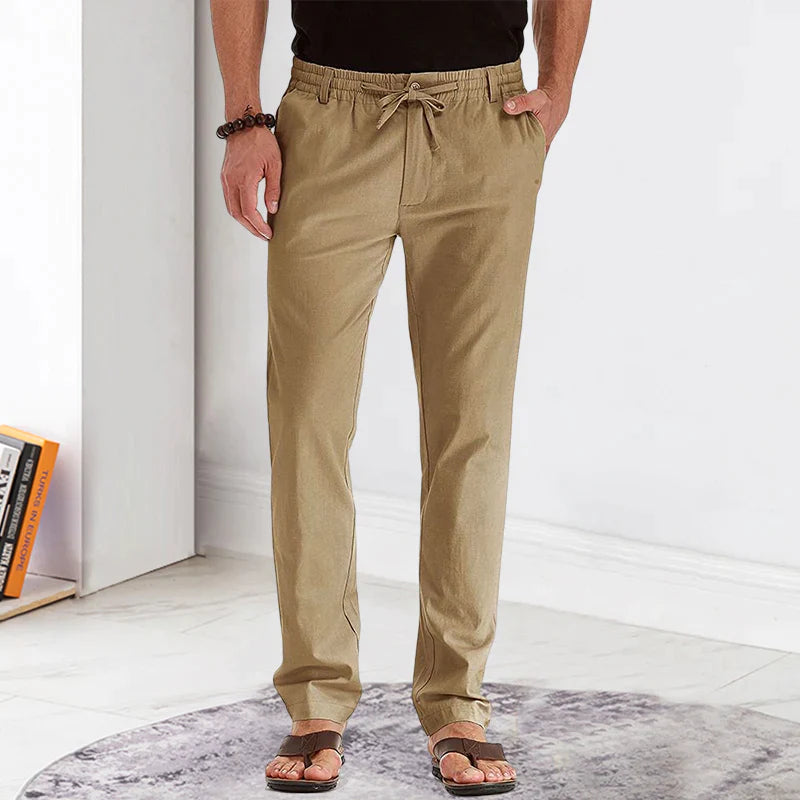 Men's Casual Pants Elastic Waist Drawstring Cargo Trousers