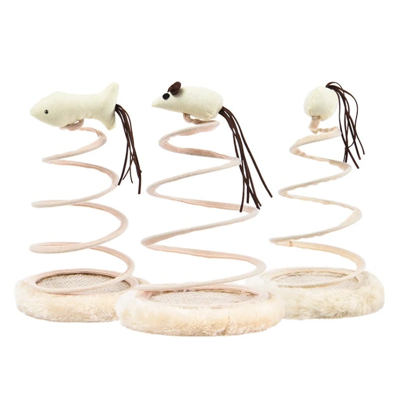 Simulation Mouse Plush Spiral Steel Wire Spring Disc Toy