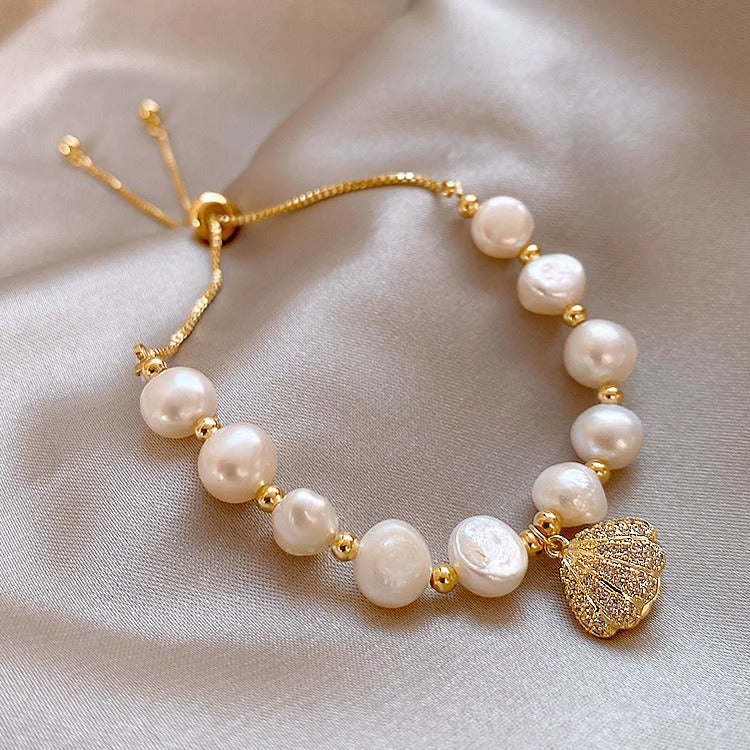Gold Plated Opal Baroque Pearl Bracelet