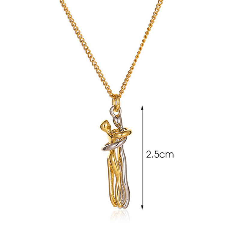 💕Perfect Gift for Lovers - Hug Necklace & Earrings Jewelry Set for Couples