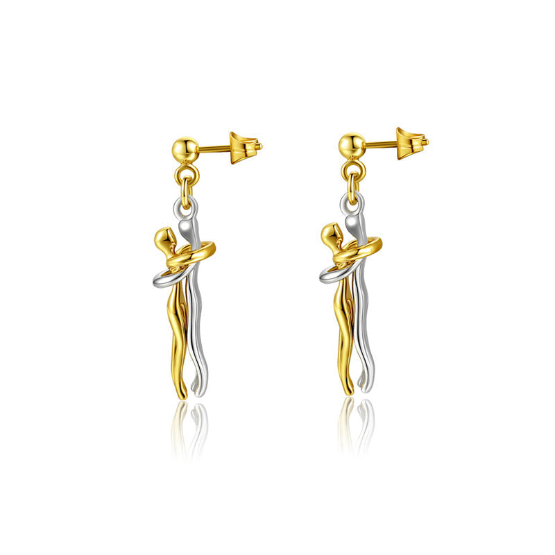 💕Perfect Gift for Lovers - Hug Necklace & Earrings Jewelry Set for Couples
