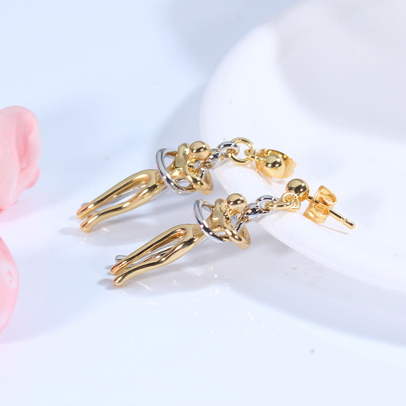 💕Perfect Gift for Lovers - Hug Necklace & Earrings Jewelry Set for Couples