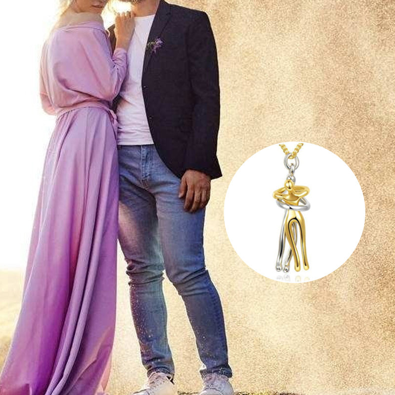 💕Perfect Gift for Lovers - Hug Necklace & Earrings Jewelry Set for Couples
