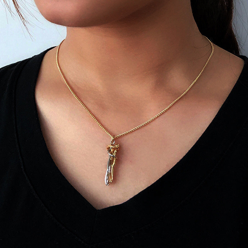 💕Perfect Gift for Lovers - Hug Necklace & Earrings Jewelry Set for Couples