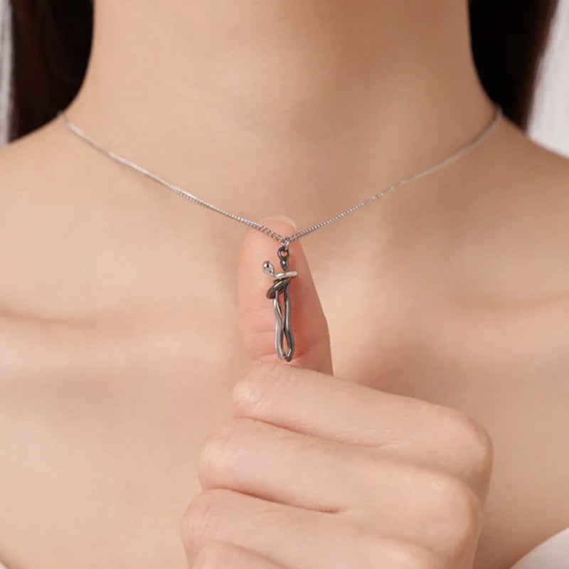 💕Perfect Gift for Lovers - Hug Necklace & Earrings Jewelry Set for Couples